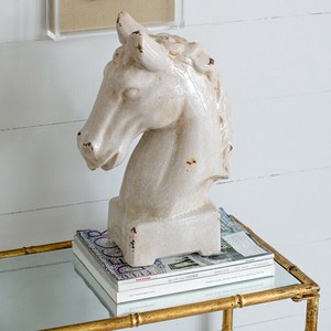 クラシック・ホースヘッド・陶器 置物 馬 ・ウマ・風水・縁起物