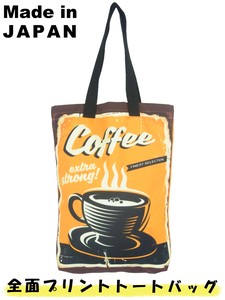 Tote Bag coffee Printed Size M Made in Japan