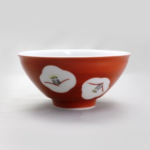 Hand-Painted Red Rice Bowl