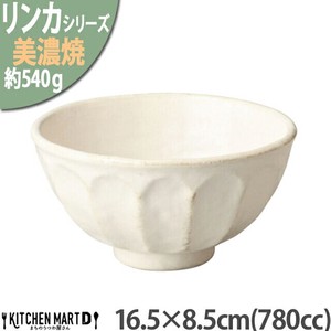 Mino ware Rinka Donburi Bowl White 16.5 x 8.5cm 780cc Made in Japan