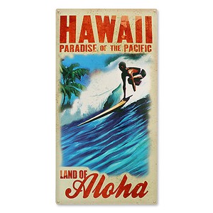 【スティール サイン】【ビーチ ＆ スポーツ】Hawaii Land Of Aloha PT-PTS-1000