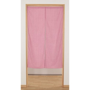 Japanese Noren Curtain Red Check M Cotton Blend