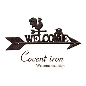 Covent Iron コベントアイアン［WELCOME ウォールサイン（ルースター）］＜アイアン雑貨＞