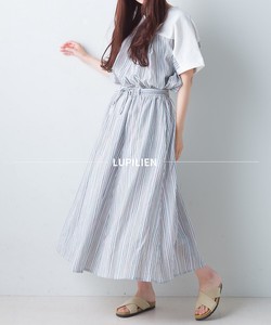 Oriental Stripe Fabric Skirt Natu Run