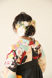 HA22-015 髪飾りセット ドライフラワー 　造花　ホワイト　紫陽花　かすみ草　大花　薔薇　リボンBOX
