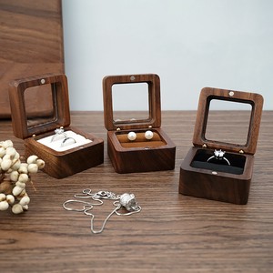 Ring Case Pose Wood Wooden Transparency Gift Box Ring Jewelry Box Accessory