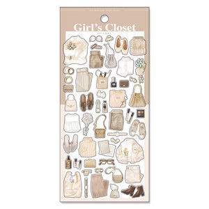 Girl's Closet sticker 81279 ivory / Seal size:H175 x W90mm