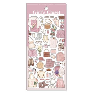 Girl's Closet sticker 81281 pink / Seal size:H175 x W90mm