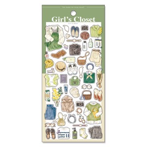 Girl's Closet sticker 81282 khaki / Seal size:H175 x W90mm