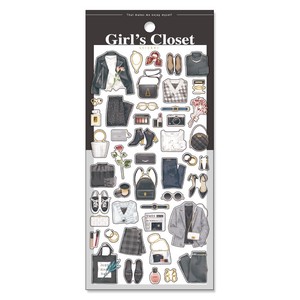 Girl's Closet sticker 81284 black / Seal size:H175 x W90mm