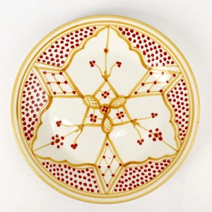 【再入荷】スラマ陶器 手描き平皿 D24 イエロー