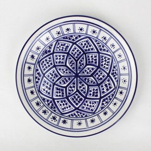 【再入荷】スラマ陶器 手描きデザート皿 D20 パピヨンブルー