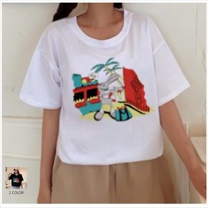 【再入荷!!】ウサギプリントTシャツ 90’s風プリントTシャツ