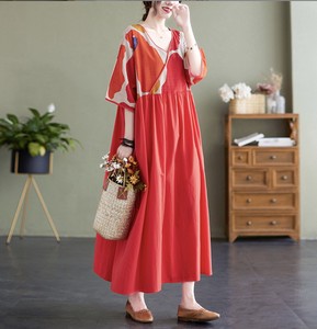 Casual Dress Patchwork Pudding One-piece Dress