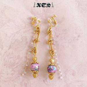 Clip-On Earring Gold Post Retro