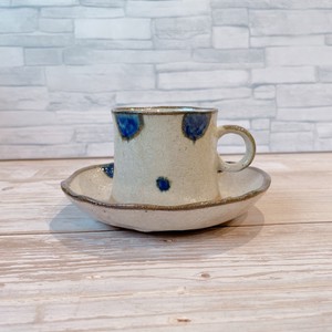 コーヒーカップ ＆ ソーサー ウス型 青　日本製 美濃焼 陶器 おしゃれ かわいい 可愛い カップ カフェ