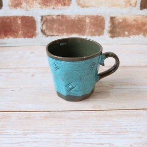 マグカップ トルコブルー かわいい おしゃれ 日本製 美濃焼 陶器 コップ カップ マグ  手付き カフェ