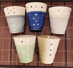 フリーカップ 【ドットペイント】　日本製 美濃焼 陶器 おしゃれ カップ コップ タンブラー お茶 ロック
