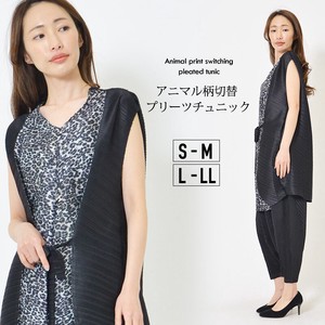 Tunic Design Sleeveless L One-piece Dress Layered Look Ladies' M Simple