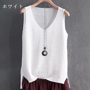 Camisole Ladies Knitted Sleeveless T-shirt 4 7 9
