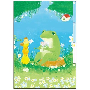 【ポケットファイル】吉田麻乃 3ポケットA4クリアファイル カエルとヒヨコの森のお手紙