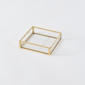 Brass Brass Frame Glass Tray Square 2