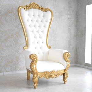 ★大創業祭SALE★ロココゴールド・女王様の椅子 ホワイト