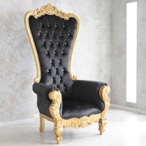 ★大創業祭SALE★ロココゴールド・女王様の椅子 ブラック