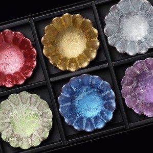 Flower type Small Plate Set 6 Colors Arita Ware Metallic Series