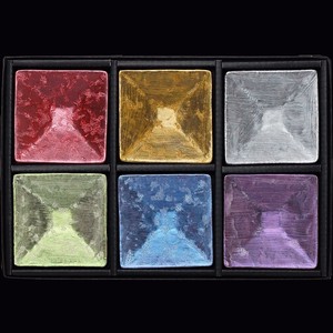 Square Shape Small Plate Set 6 Colors Arita Ware Metallic Series