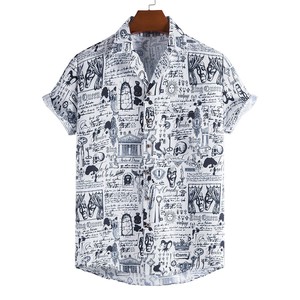 Button Shirt Patterned All Over Tops Casual