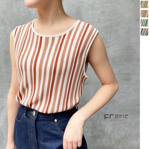 Color Stripe Knitted Crew Neck Top