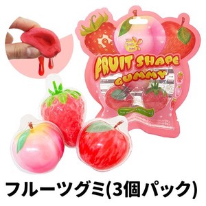 韓国グミ フルーツグミ  FRUIT SHAPE GUMMY もも リンゴ いちご 3個入り 新商品!!