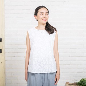 Button Shirt/Blouse Pullover Sleeveless Cotton Embroidered
