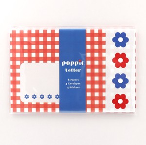WORLD CRAFT Planner Stickers Flower Check POPPiE Letter Set Stationery Retro