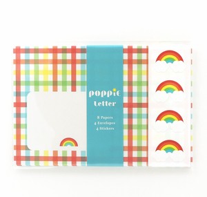 ﾜｰﾙﾄﾞｸﾗﾌﾄ【POPPiE レターセット Rainbow】レトロ くも 空 雑貨 チェック 文具 かわいい