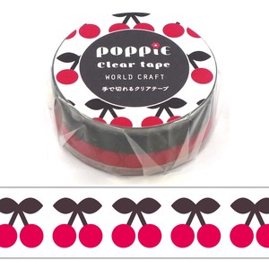 ﾜｰﾙﾄﾞｸﾗﾌﾄ【POPPiE クリアテープ Cherry】レトロ フルーツ 食べ物 雑貨 文具 かわいい
