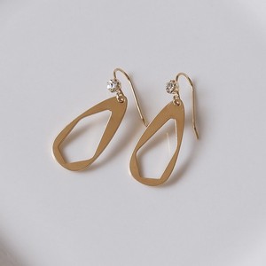Pierced Earrings Gold Post Rhinestone