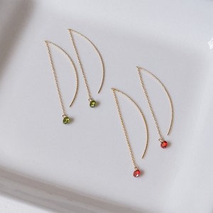 Pierced Earrings Gold Post Accented