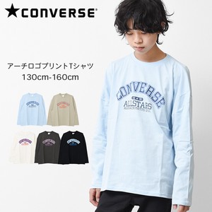 Kids' 3/4 Sleeve T-shirt CONVERSE Pudding Large Silhouette Tops Boy Cut-and-sew