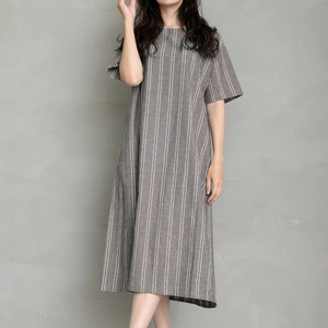 Leisurely Easy Stripe Switching Long One-piece Dress