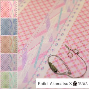 Kaori Akamatsu × YUWA シャーティング " lovely crossing lace "  [ A. Pink ] / 生地 / PA826714