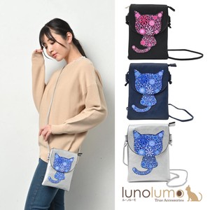 Mini Shoulder Bag Smartphone Pouch Mini Bag Pouch Bag Cat cat Floral Pattern Trip