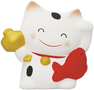 欲張り招き猫 貯金箱(白)【日本製・萬古焼】