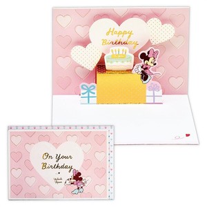 ディズニー ミニー／ピンク【誕生お祝い／立体カード】