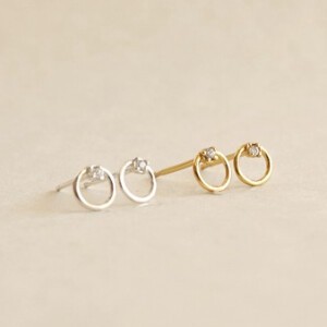 〔SV925〕CZリングピアス （pierced earrings）