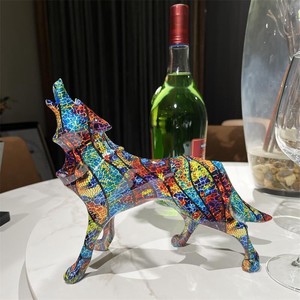 動物の創造的な幾何学的なオオカミの装飾品ホームリビングルームオフィスデスク装飾ギフト CLA075