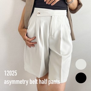 【在庫処分SALE】12025　asymmetry belt half pants アシンメトリーベルトハーフパンツ