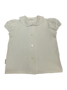 婴儿上衣 经典款 短袖 棉 钻石图案 有机 衬衫 日本制造
