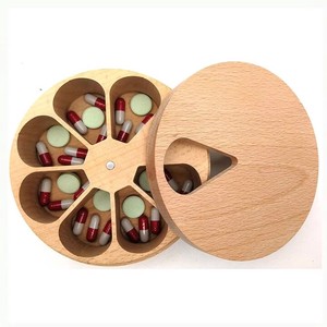 Wooden Pill Case Case Supplement Case 1 One Day 2 Portable Pill Case Carry